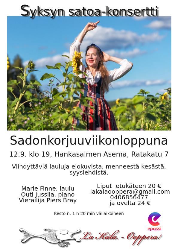 La Kala-Ooppera concert poster — Syksyn Satoa